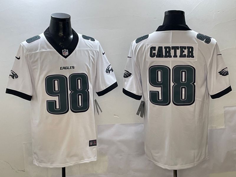 Men Philadelphia Eagles #98 Carter White Second generation Nike 2025 Limited NFL Jersey style 1->philadelphia eagles->NFL Jersey
